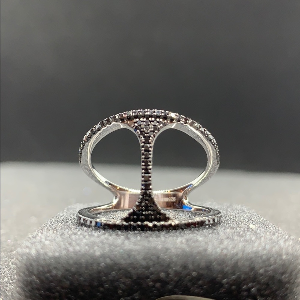 Carol Brodie 0.4ct Black Diamond 925 SS BridgeRing